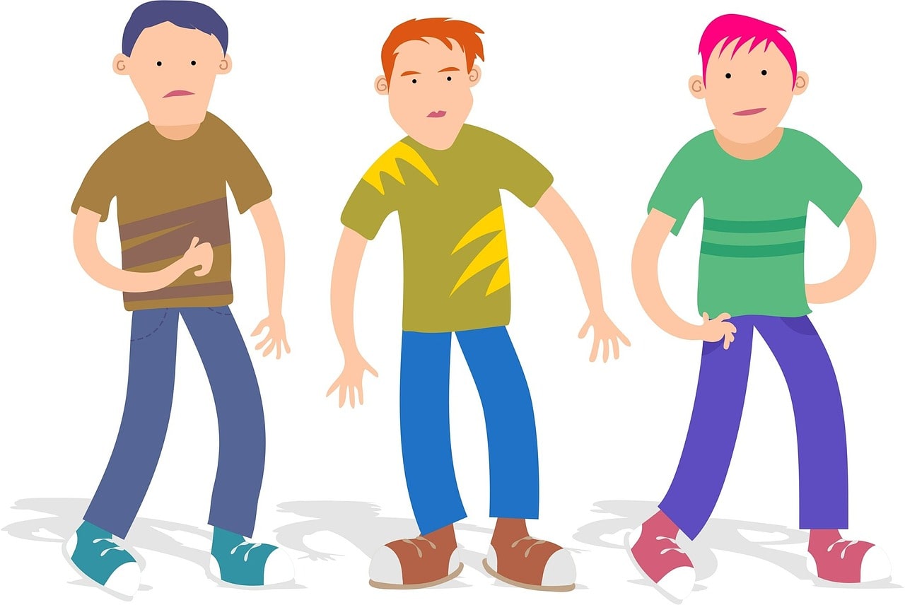cartoon three friends
